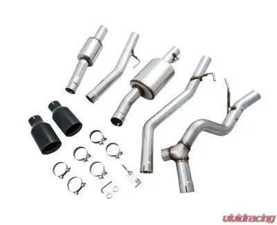 AWE Tuning Tread Edition Cat Back Dual Exhaust | 3" Diameter | 5" Dual Diamond Black Tips Jeep Gladiator 2020-2024 - 3015-33101