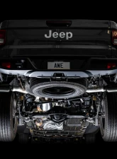 AWE Tuning Tread Edition Cat Back Dual Exhaust | 3" Diameter | 5" Dual Diamond Black Tips Jeep Gladiator 2020-2024                                     - 3015-33101 - Image 11