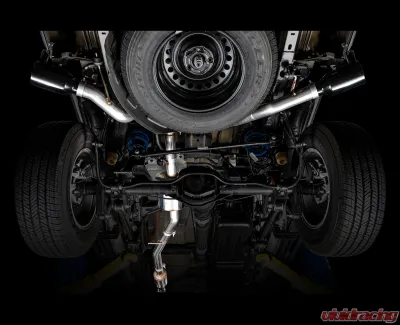 AWE Tuning Tread Edition Cat Back Dual Exhaust | 3" Diameter | 5" Dual Diamond Black Tips Jeep Gladiator 2020-2024 - 3015-33101