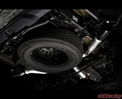 AWE Tuning Tread Edition Cat Back Dual Exhaust | 3" Diameter | 5" Dual Diamond Black Tips Jeep Gladiator 2020-2024 - 3015-33101