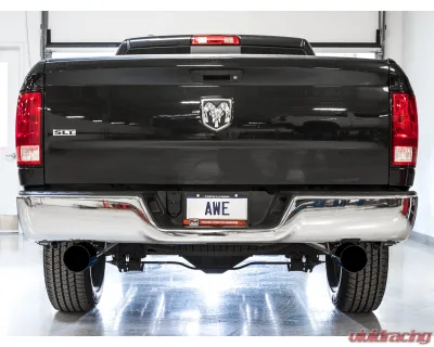 AWE Tuning 0FG Dual Rear Exit Cat Back | 3" Diameter | 5" Dual Diamond Black Tips Ram 1500 2011-2018 - 3015-33104