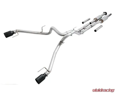AWE Tuning 0FG Performance Cat Back Exhaust | Resonated | 3" Diameter | 5" Dual Diamond Black Tips Ford F-150 Raptor 2017-2020 - 3015-33106