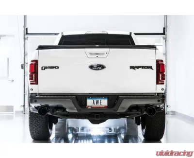 AWE Tuning 0FG Performance Cat Back Exhaust | Resonated | 3" Diameter | 5" Dual Diamond Black Tips Ford F-150 Raptor 2017-2020 - 3015-33106