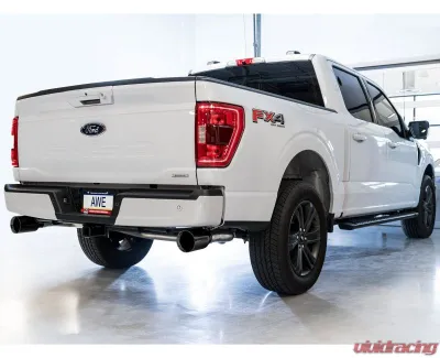 AWE Tuning 0FG Dual Split Rear Exhaust | 3" Diameter | 5" Dual Diamond Black Tips Ford F-150 2021-2025 - 3015-33119