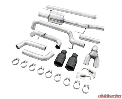 AWE Tuning 0FG Dual Split Rear Exhaust | 3" Diameter | 5" Dual Diamond Black Tips Ford F-150 2021-2025 - 3015-33119