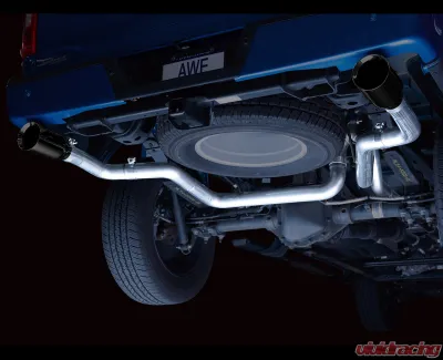 AWE Tuning 0FG Dual Split Rear Exhaust | 3" Diameter | 5" Dual Diamond Black Tips Ford F-150 2021-2025 - 3015-33119