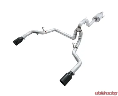AWE Tuning 0FG Dual Exit Exhaust | 3" Diameter | 5" Dual Diamond Black Tips Ford F-150 2015-2020 - 3015-33120