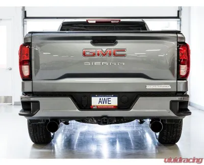 AWE Tuning 0FG Cat Back Split Rear Exit Exhaust | 3" Diameter | 5" Dual Diamond Black Tips Chevrolet Silverado 1500 2019-2025|GMC Sierra 1500 Limited 2022-2022 - 3015-33206