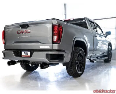 AWE Tuning 0FG Cat Back Split Rear Exit Exhaust | 3" Diameter | 5" Dual Diamond Black Tips Chevrolet Silverado 1500 2019-2025|GMC Sierra 1500 Limited 2022-2022 - 3015-33206