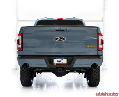 AWE Tuning 0FG Resonated Cat Back | 3" Diameter | 5" Dual Diamond Black Tips Ford F-150 Tremor 2021-2025 - 3015-33402