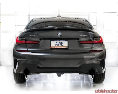 AWE Tuning Touring Edition Axle Back Exhaust 3" Dual 4.5" Black Tips for BMW 330i/430i 2019-2024 - 3015-33429