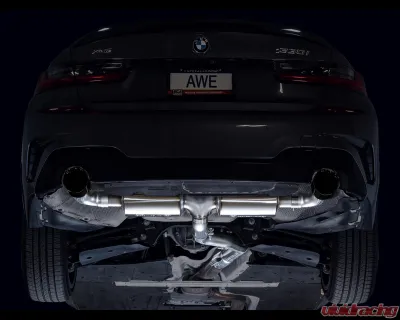 AWE Tuning Touring Edition Axle Back Exhaust 3" Dual 4.5" Black Tips for BMW 330i/430i 2019-2024 - 3015-33429