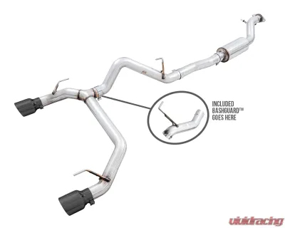 AWE Tuning 0FG Cat Back Exhaust | 3" Diameter | 4.5" Dual Diamond Black Tips Ford Bronco 2021-2025 - 3015-33456