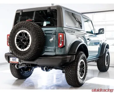 AWE Tuning 0FG Cat Back Exhaust | 3" Diameter | 4.5" Dual Diamond Black Tips Ford Bronco 2021-2025 - 3015-33456
