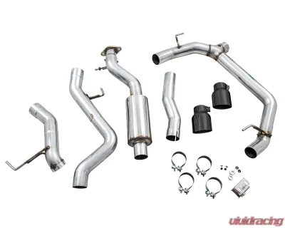 AWE Tuning 0FG Cat Back Exhaust | 3" Diameter | 4.5" Dual Diamond Black Tips Ford Bronco 2021-2025 - 3015-33456