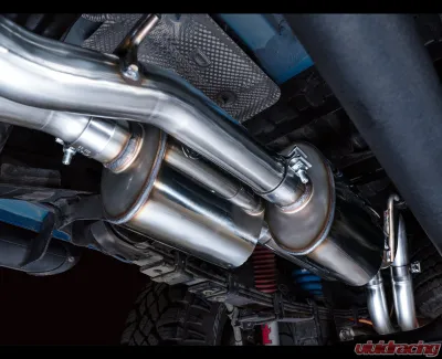 AWE Tuning 0FG Exhaust | 2.5" Diameter | with BashGuard | 4.5" Dual Diamond Black Tips Toyota Tacoma 2016-2023 - 3015-33826