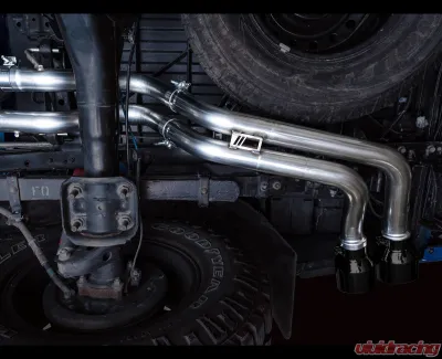 AWE Tuning 0FG Exhaust | 2.5" Diameter | with BashGuard | 4.5" Dual Diamond Black Tips Toyota Tacoma 2016-2023 - 3015-33826