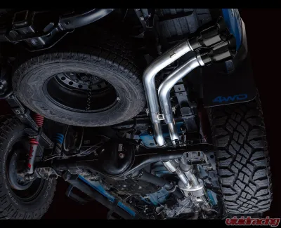 AWE Tuning 0FG Exhaust | 2.5" Diameter | with BashGuard | 4.5" Dual Diamond Black Tips Toyota Tacoma 2016-2023 - 3015-33826