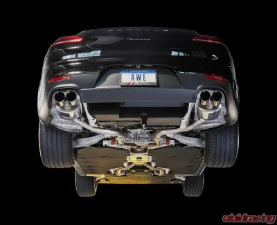 AWE Tuning Touring Edition Exhaust | 2.5" Diameter | 4" Quad Chrome Silver Tips Porsche Panamera 2014-2016 - 3015-42042