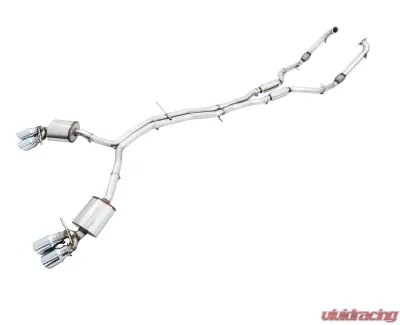 AWE Tuning Touring Edition Exhaust | 2.5" Diameter | 4" Quad Chrome Silver Tips Audi S5 2018-2024 - 3015-42088