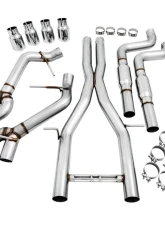 AWE Tuning Track Edition Cat Back Exhaust | Resonated | 3" Diameter | 4.5" Quad Chrome Silver Tips Chevrolet Camaro SS|Camaro ZL1|Camaro LT1 2017-2024                                     - 3015-42090 - Image 2