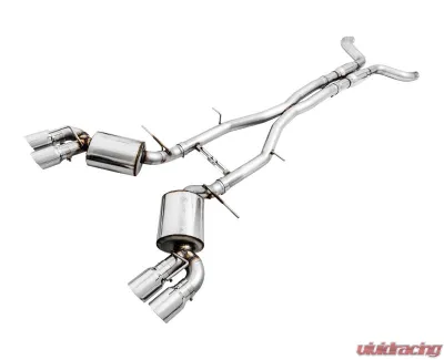 AWE Tuning Touring Edition Cat Back Exhaust | Resonated | 3" Diameter | 4.5" Quad Chrome Silver Tips Chevrolet Camaro SS 2016-2024|Chevrolet Camaro ZL1 2017-2024|Chevrolet Camaro LT1 2020-2024 - 3015-42092