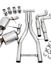 AWE Tuning Touring Edition Cat Back Exhaust | Resonated | 3" Diameter | 4.5" Quad Chrome Silver Tips Chevrolet Camaro SS 2016-2024|Chevrolet Camaro ZL1 2017-2024|Chevrolet Camaro LT1 2020-2024                                     - 3015-42092 - Image 2