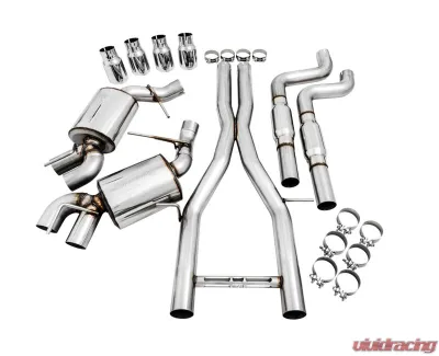 AWE Tuning Touring Edition Cat Back Exhaust | Resonated | 3" Diameter | 4.5" Quad Chrome Silver Tips Chevrolet Camaro SS 2016-2024|Chevrolet Camaro ZL1 2017-2024|Chevrolet Camaro LT1 2020-2024 - 3015-42092