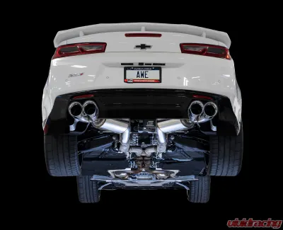 AWE Tuning Touring Edition Axle-back Exhaust | 3" Diameter | 4.5" Quad Chrome Silver Tips Chevrolet Camaro SS 2016-2024|Chevrolet Camaro ZL1 2017-2024|Chevrolet Camaro LT1 2020-2024 - 3015-42093