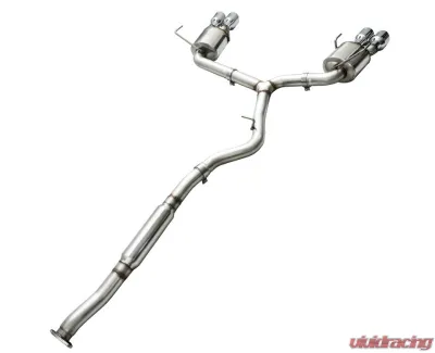 AWE Tuning Touring Edition Exhaust | 3" Diameter | 4" Quad Chrome Silver Quad Tips Subaru WRX 2015-2021 - 3015-42098