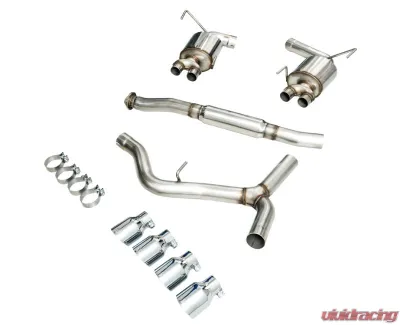 AWE Tuning Touring Edition Exhaust | 3" Diameter | 4" Quad Chrome Silver Quad Tips Subaru WRX 2015-2021 - 3015-42098