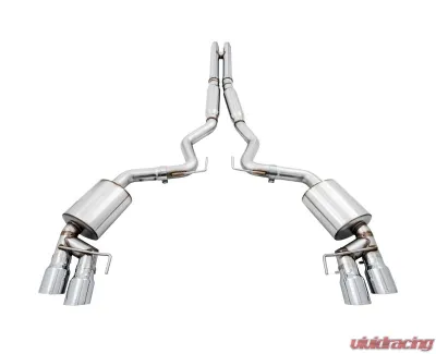 AWE Tuning Touring Edition Cat Back Exhaust | 3" Diameter | 4" Quad Chrome Silver Tips Ford Mustang GT 2018-2023|Ford Mustang Bullitt 2019-2020 - 3015-42102