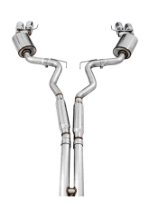 AWE Tuning Touring Edition Cat Back Exhaust | 3" Diameter | 4" Quad Chrome Silver Tips Ford Mustang GT 2018-2023|Ford Mustang Bullitt 2019-2020                                     - 3015-42102 - Image 6
