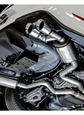 AWE Tuning Touring Edition Cat Back Exhaust | 3" Diameter | 4" Quad Chrome Silver Tips Ford Mustang GT 2018-2023|Ford Mustang Bullitt 2019-2020                                     - 3015-42102 - Image 9