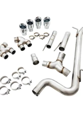 AWE Tuning Track Edition Exhaust | 3" Diameter | 4" Quad Chrome Silver Tips Volkswagen Golf R 2015-2017                                     - 3015-42134 - Image 2