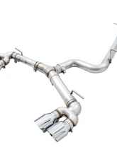 AWE Tuning Track Edition Exhaust | 3" Diameter | 4" Quad Chrome Silver Tips Volkswagen Golf R 2018-2019                                     - 3015-42140 - Image 2