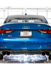 AWE Tuning Track Edition Exhaust | 3" Diameter | 4" Quad Chrome Silver Tips Audi S3 2015-2020                                     - 3015-42142 - Image 5