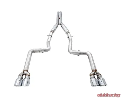 AWE Tuning Track Edition Exhaust | 3" Diameter | 4" Quad Chrome Silver Tips Dodge Challenger 2017-2023 - 3015-42144