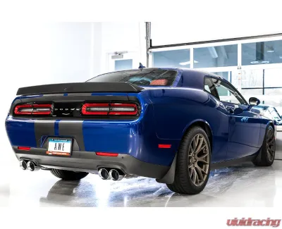 AWE Tuning Track Edition Exhaust | 3" Diameter | 4" Quad Chrome Silver Tips Dodge Challenger 2017-2023 - 3015-42144