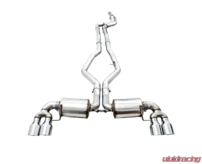 AWE Tuning Non-Resonated Touring Edition Exhaust | 3" Diameter | 4" Quad Chrome Silver Tips BMW M340i 2020-2025|BMW M440i 2022-2025 - 3015-42148