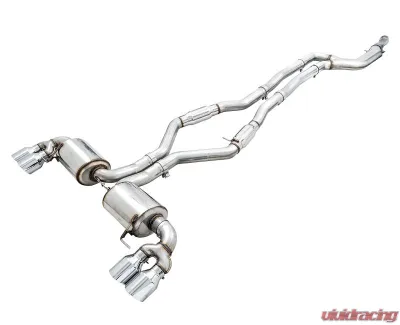 AWE Tuning Resonated Touring Edition Exhaust | 3" Diameter | 4" Quad Chrome Silver BMW M340i 2020-2025|BMW M440i 2022-2025 - 3015-42150