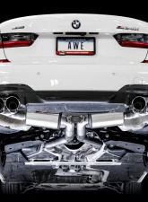 AWE Tuning Resonated Touring Edition Exhaust | 3" Diameter | 4" Quad Chrome Silver BMW M340i 2020-2025|BMW M440i 2022-2025                                     - 3015-42150 - Image 2