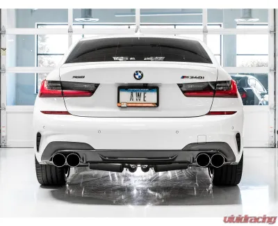 AWE Tuning Resonated Touring Edition Exhaust | 3" Diameter | 4" Quad Chrome Silver BMW M340i 2020-2025|BMW M440i 2022-2025 - 3015-42150