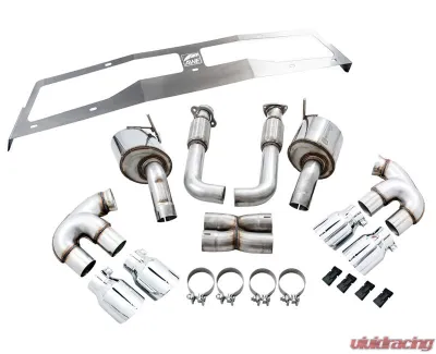 AWE Tuning Touring Edition Exhaust | 3" Diameter | 4.5" Quad Chrome Silver Tips Chevrolet Corvette Stingray 2020-2025|Chevrolet Corvette E-Ray 2024-2025 - 3015-42151