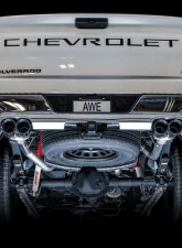 AWE Tuning 0FG Cat Back Split Rear Exit Exhaust | 3" Diameter | 4" Quad Chrome Silver Tips Chevrolet Silverado 1500|GMC Sierra 1500 Limited 2019-2025                                     - 3015-42201 - Image 7