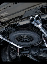 AWE Tuning 0FG Cat Back Split Rear Exit Exhaust | 3" Diameter | 4" Quad Chrome Silver Tips Chevrolet Silverado 1500|GMC Sierra 1500 Limited 2019-2025                                     - 3015-42201 - Image 8