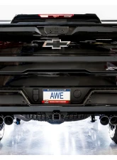 AWE Tuning 0FG Cat Back Exhaust | 3" Diameter | 4" Quad Chrome Silver Tips Chevrolet Silverado 1500 2022-2025|GMC Sierra 1500 2022-2025                                     - 3015-42284 - Image 4
