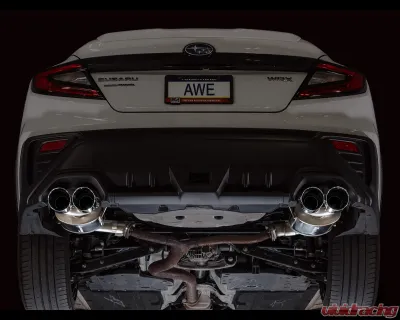 AWE Tuning Touring Edition Axleback Exhaust Chrome Silver Tips Subaru WRX  2022-2025 - 3015-42424