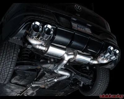 AWE Tuning Touring Edition Exhaust | 4.5" Quad Chrome Silver Tips Volkswagen Golf R 2022-2024 - 3015-42658