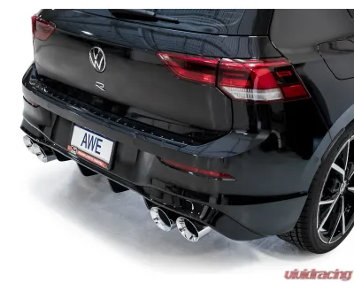 AWE Tuning Touring Edition Exhaust | 4.5" Quad Chrome Silver Tips Volkswagen Golf R 2022-2024 - 3015-42658